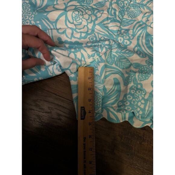 TALBOTS Tropical Shorts 5” In Baby Blue Scalloped Hem Women’s Size 10 - Picture 4 of 5